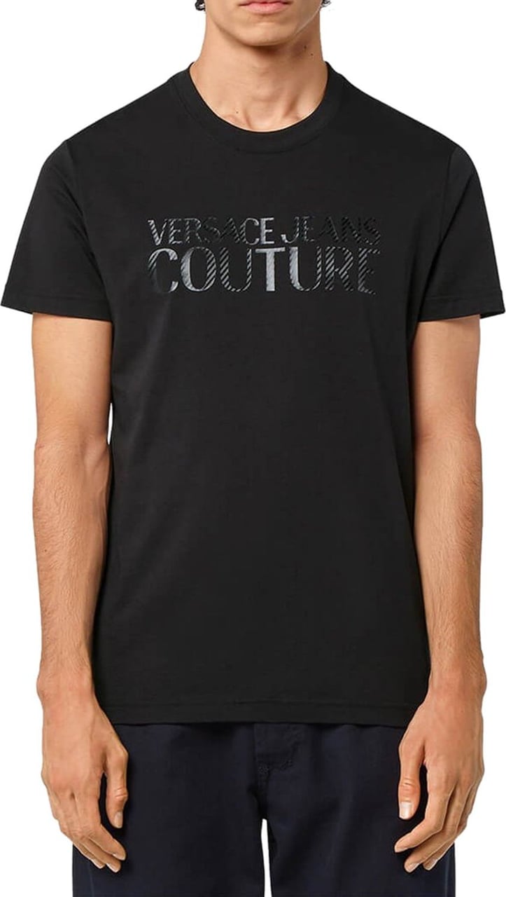 Versace Jeans Couture Logo Pixel Black T-shirt Black Zwart
