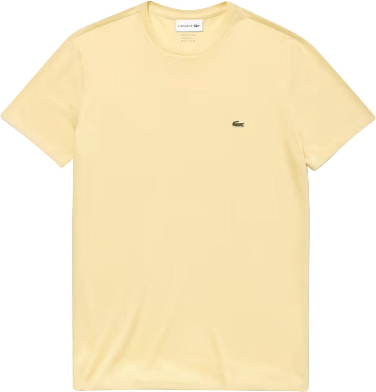 Lacoste Round-neck plain pima cotton jersey T-shirt Geel