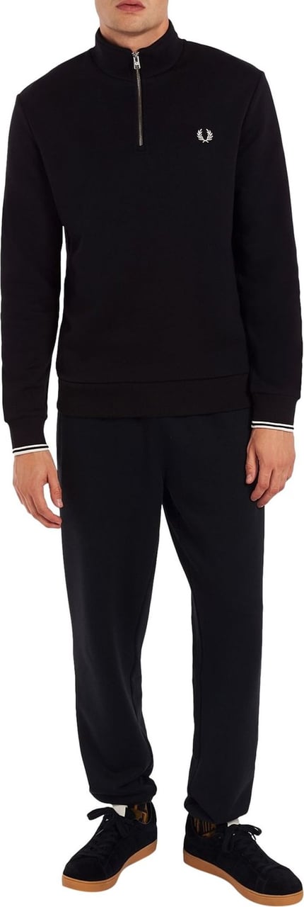 Fred Perry Half Zip Sweatshirt Black Zwart