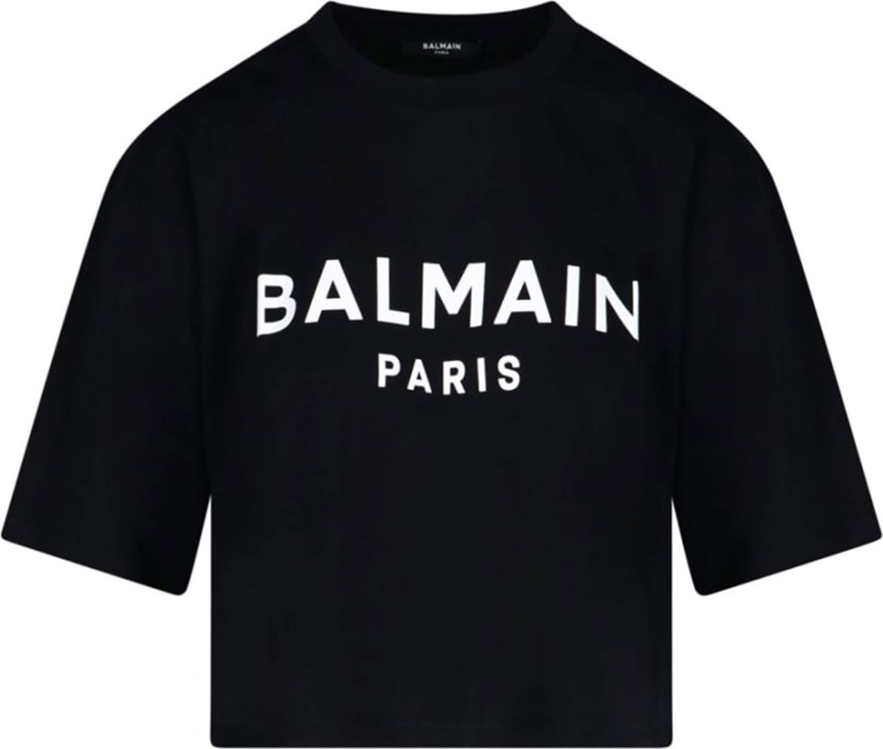 Balmain Cropped Print T-Shirt - Bulky Fit Divers