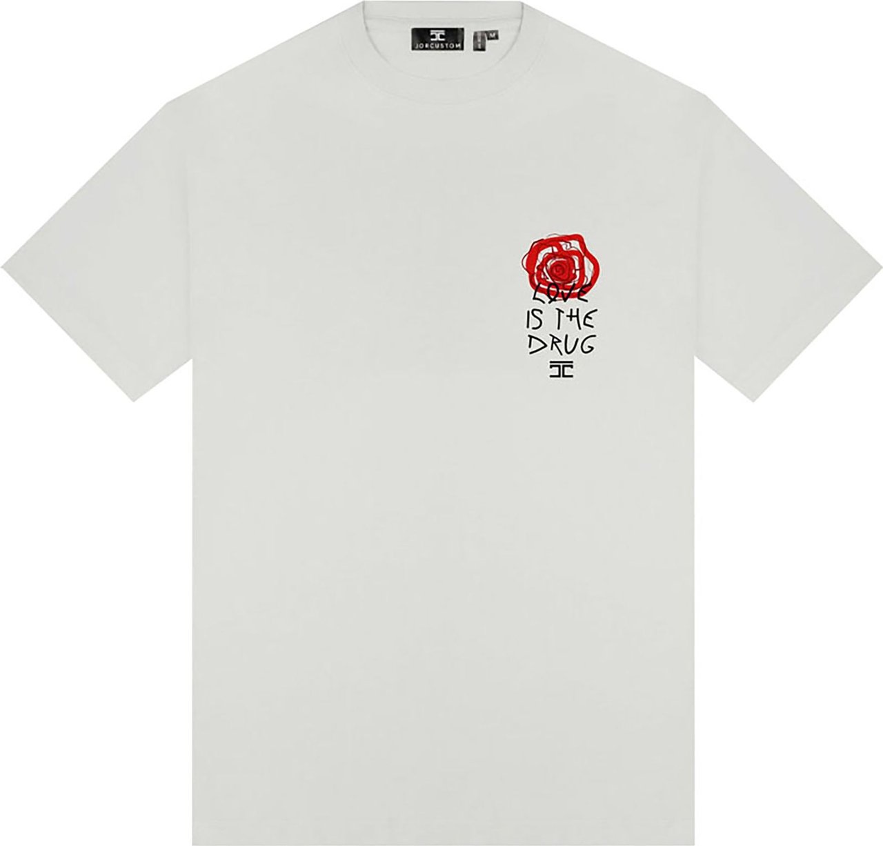 JorCustom Rose Loose Fit T-Shirt White Wit