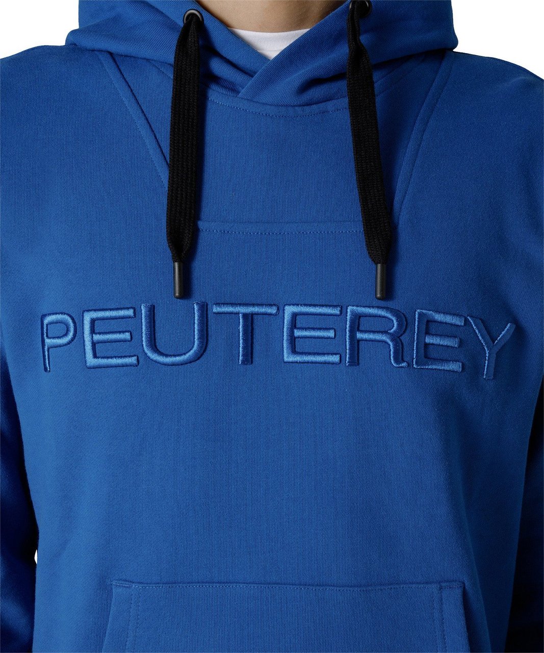 Peuterey Hooded sweatshirt with front lettering Blauw