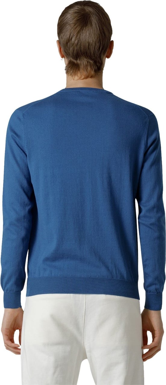 Peuterey Knitted fabric sweater with small, embroidered logo Blauw