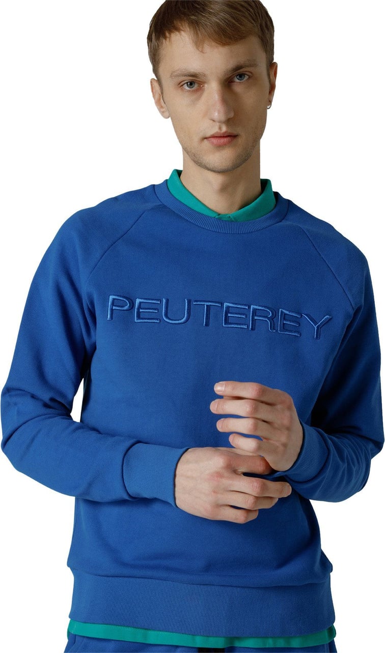 Peuterey Sweatshirt with front lettering Blauw