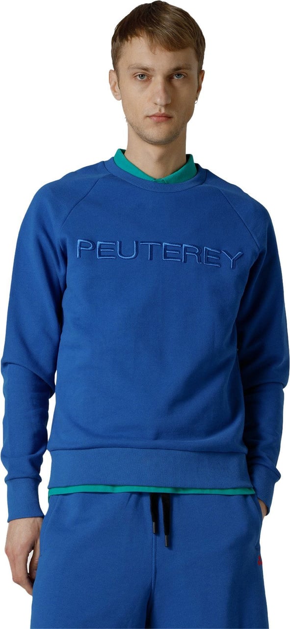 Peuterey Sweatshirt with front lettering Blauw