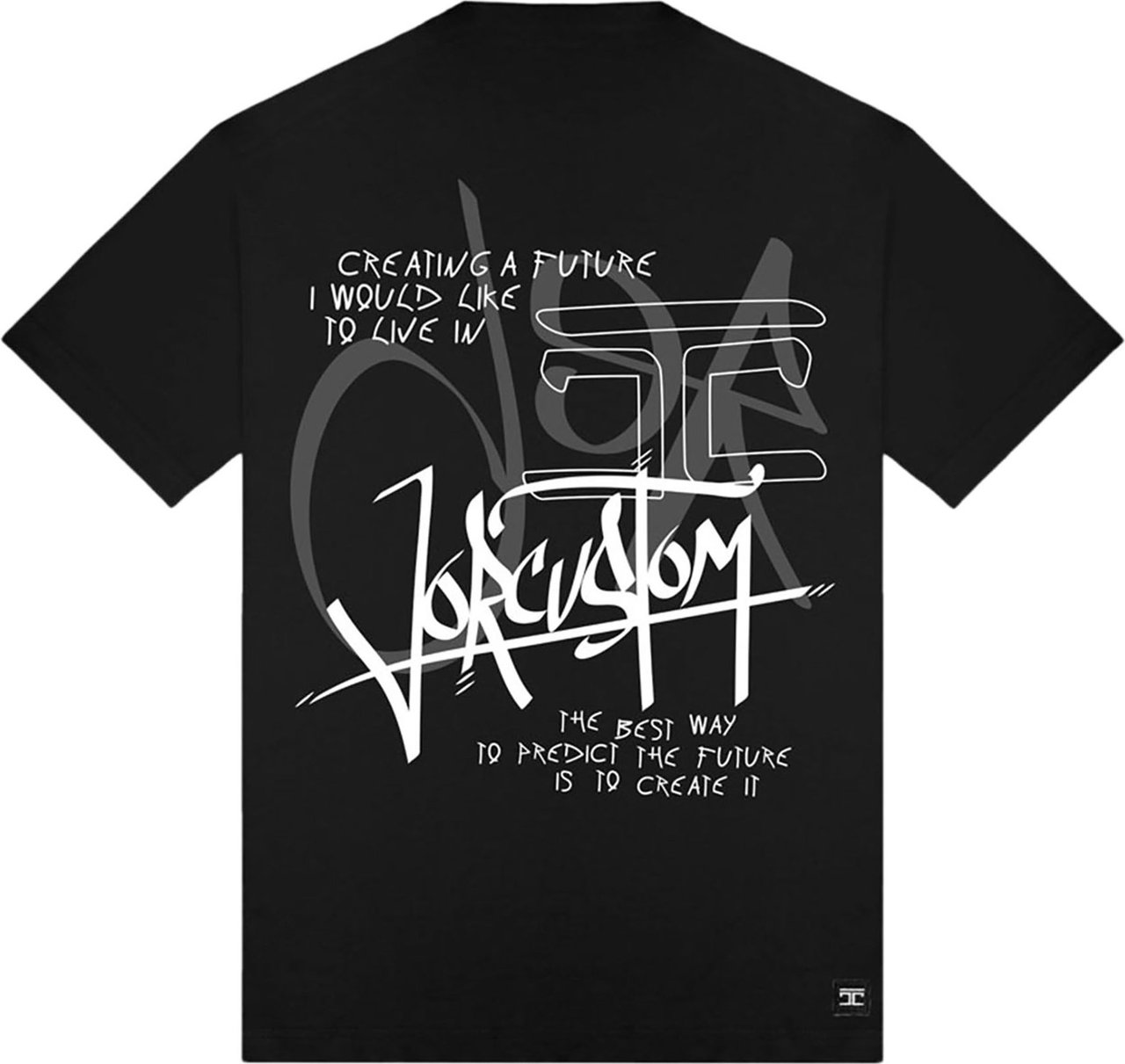 JorCustom Future Loose Fit T-Shirt Black Zwart