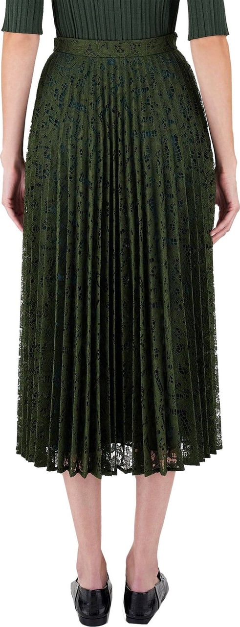 Max Mara Max Mara Studio Poloma Lace Pleated Skirt Groen