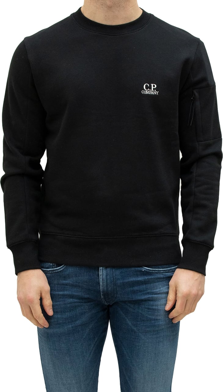 CP Company Sweatshirt Diagonal Black Zwart