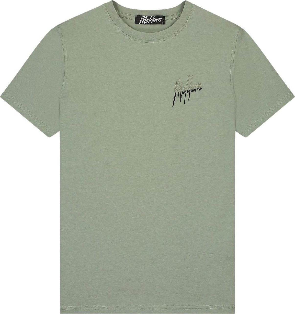 Malelions Men Split T-Shirt -Sage Green/Black Groen