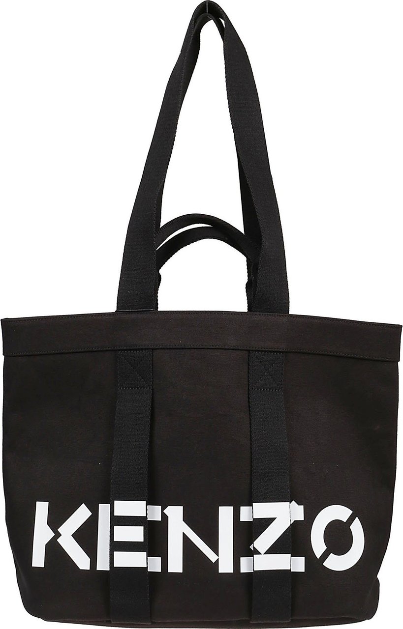Kenzo Large Logo-print Tote Bag Black Zwart