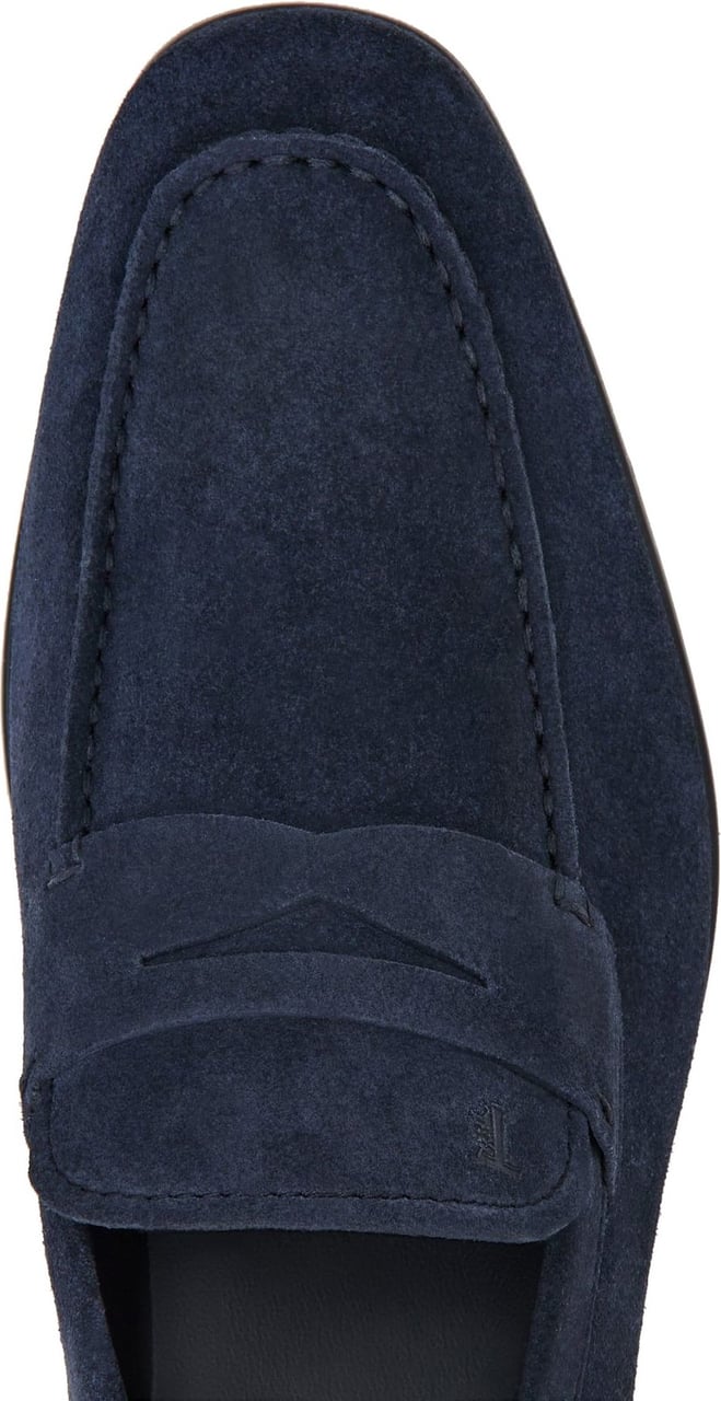Tod's Loafers In Suede Dark Blue Blauw