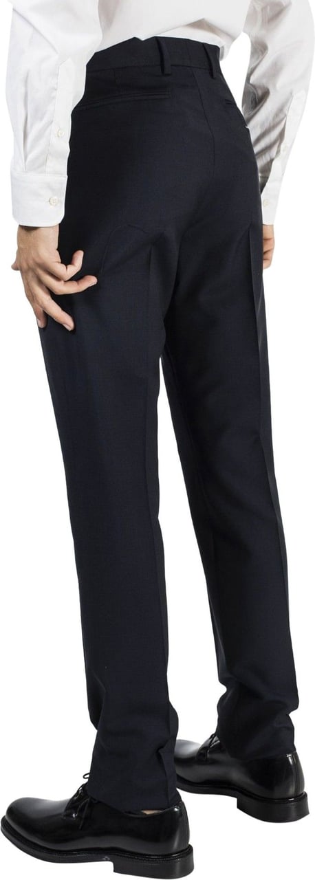 Valentino Navy Blue Trousers With Pockets And Zip Fastening Blauw