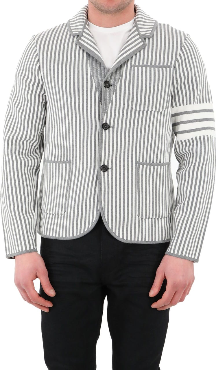 Thom Browne Striped Jacket Grijs