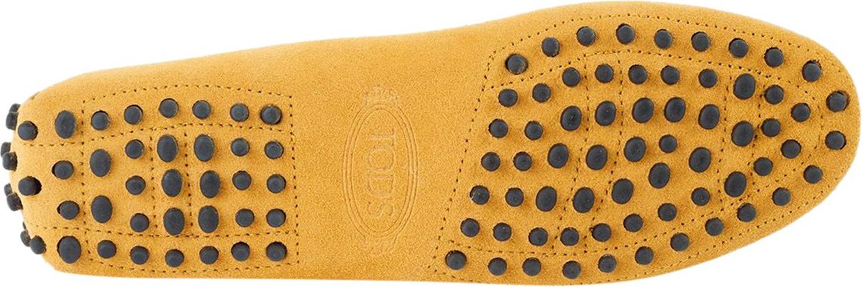Tod's Gommino Loafer In Yellow Suede Leather Geel