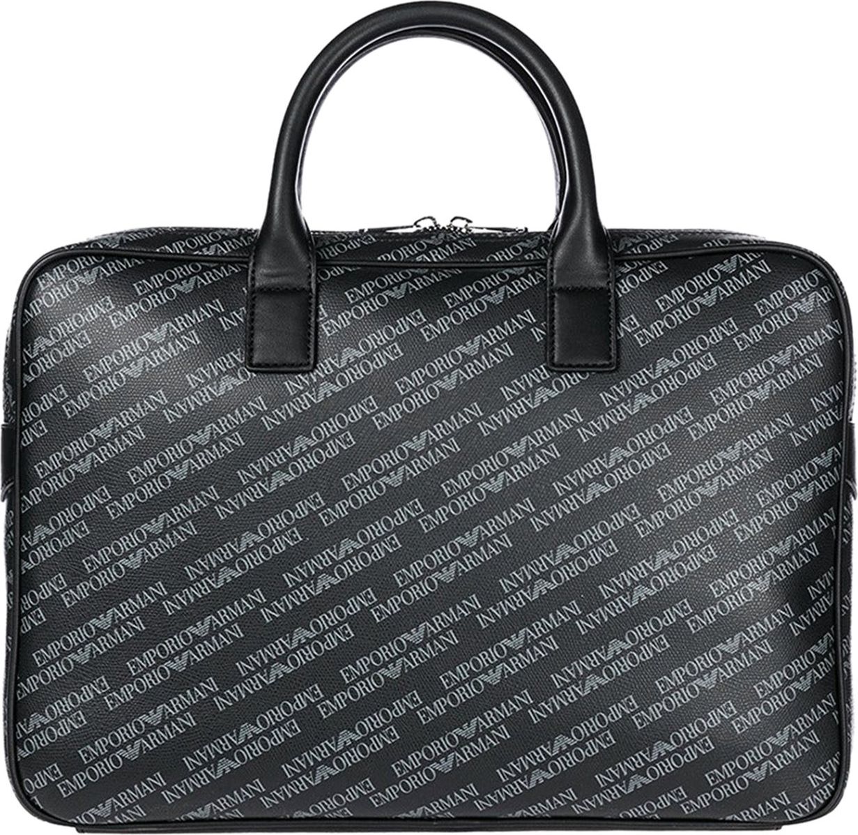 Emporio Armani Emporio Armani black bag man leather logo mod.Y4P092-ylo7e Zwart