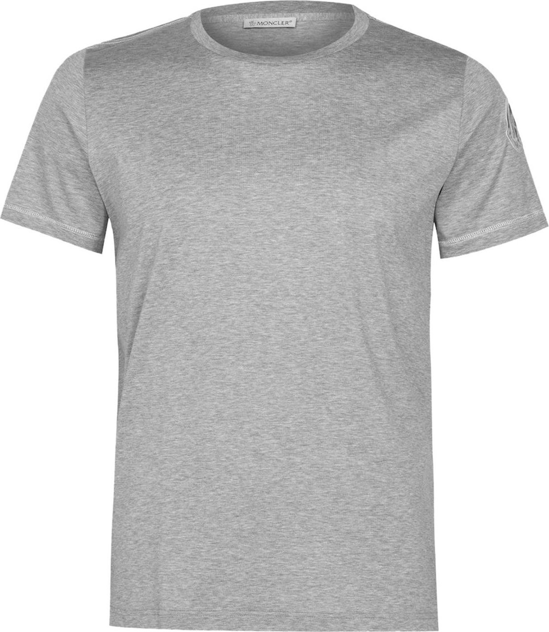Moncler Silver Logo Patch T-shirt Grijs