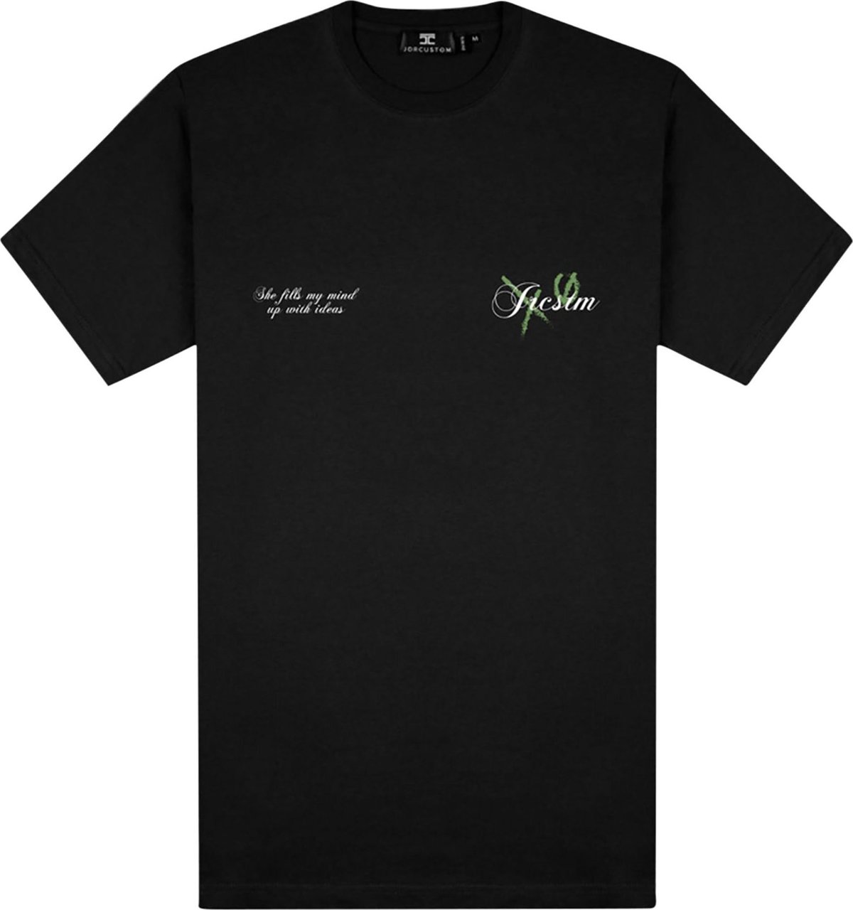 JorCustom Angel Slim Fit T-Shirt Black Zwart