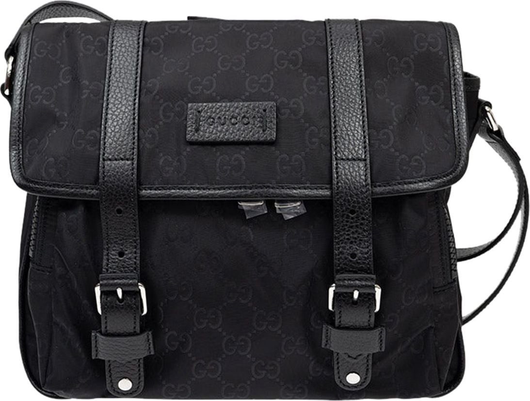 Gucci Gucci Black Messenger Bag Man GG Canvas Fabric Mod.510335 K28AN 1000 Zwart