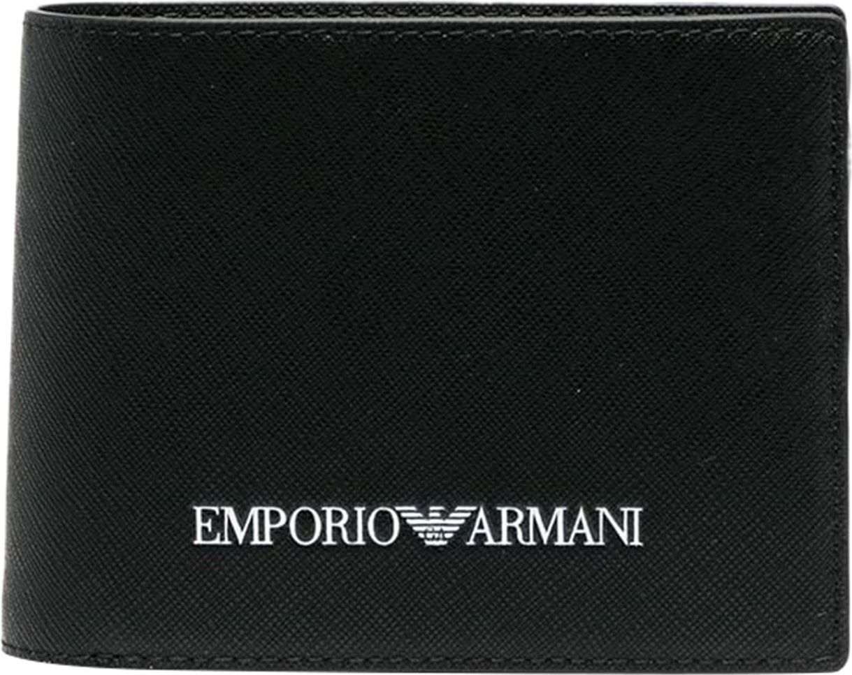 Emporio Armani Black Wallet With White Logo Black Zwart