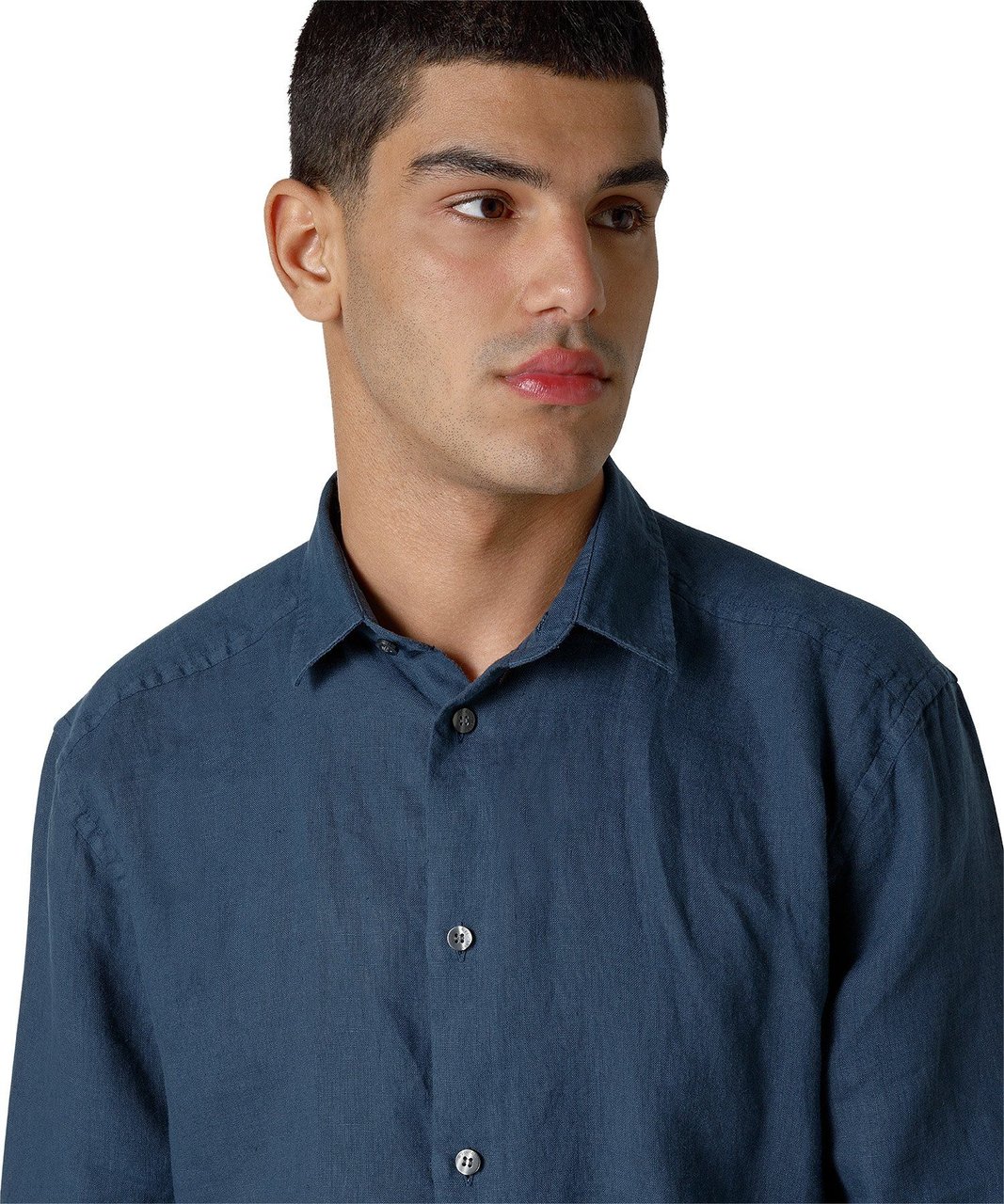 Peuterey VINTEX LINO - Light linen shirt Blauw