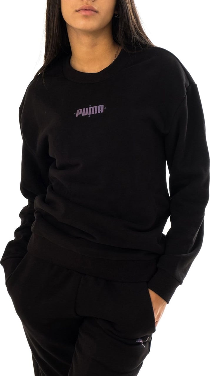 Puma Sweatshirt Woman Cyber Graphic Crew 848182.01 Zwart