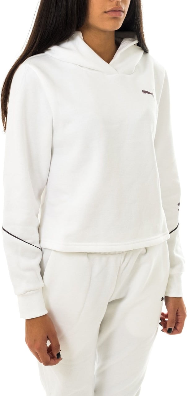 Puma Sweatshirt Woman Cyber Cropped Hoodie 848180.02 Wit