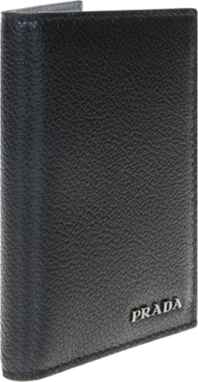 Prada Prada Card Holder Black / Gray Man Calf Leather Mod.2MC035 2CB1 F0R8F Zwart