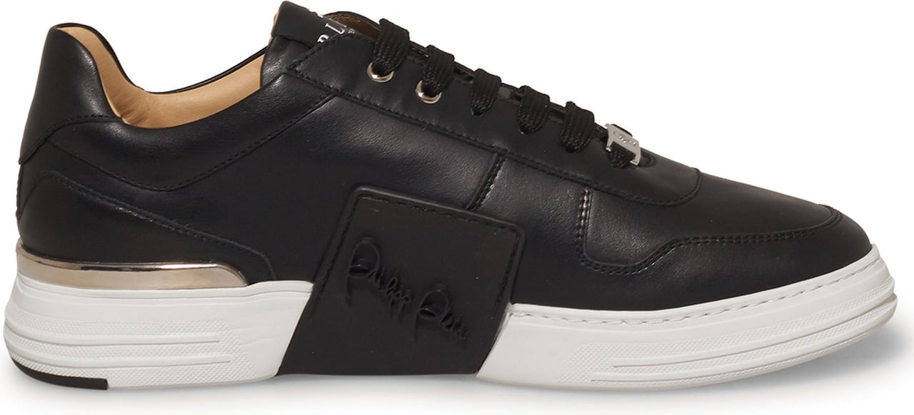 Philipp Plein Leather lo-top sneakers phantom bla Zwart