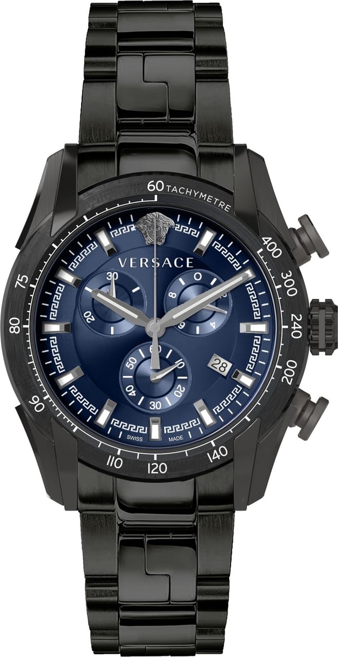 Versace VE2I00521 V-Ray chronograaf horloge 44 mm Blauw