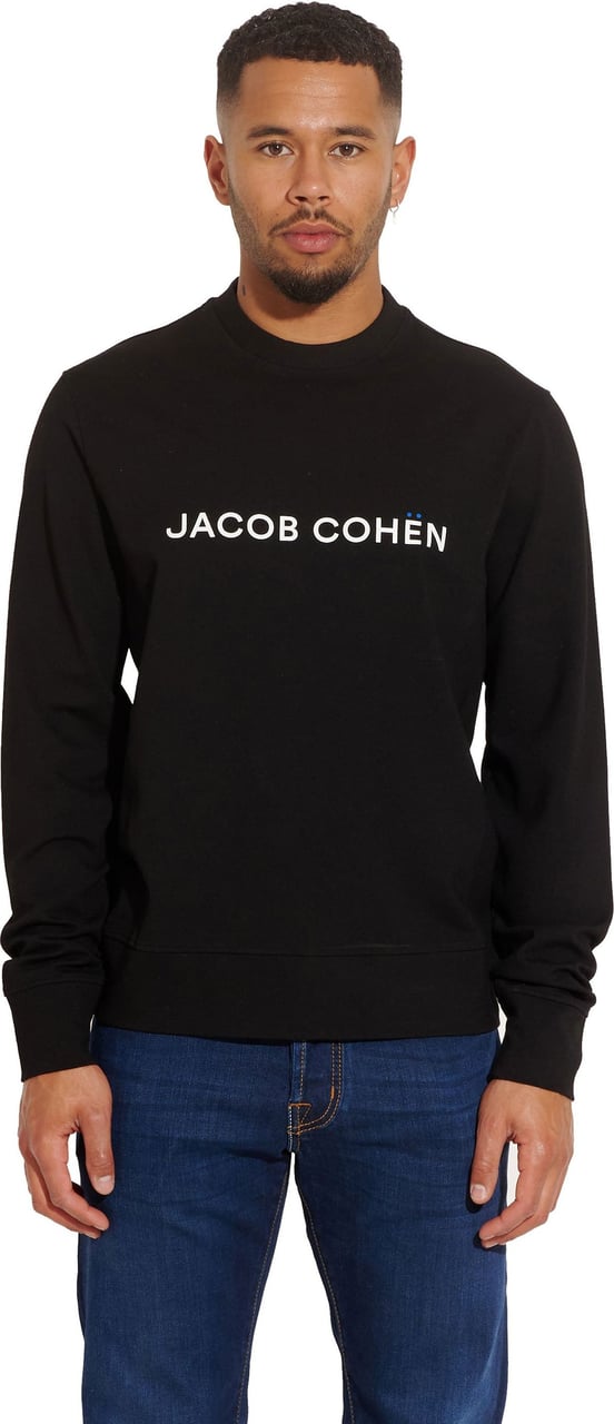 Jacob Cohen sweater black tekst Zwart