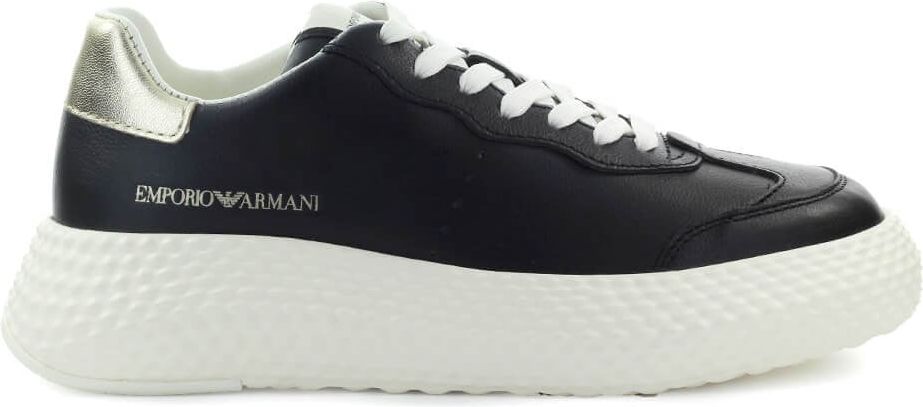 Emporio Armani Black Platinum Sneaker Black Zwart