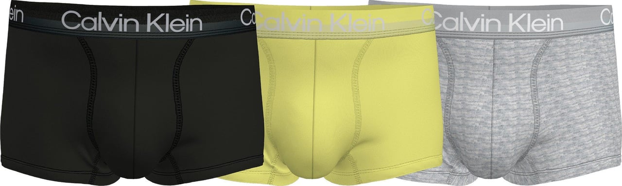 Calvin Klein Boxershorts 3-pack Lichtgrijs Zwart Geel Grijs