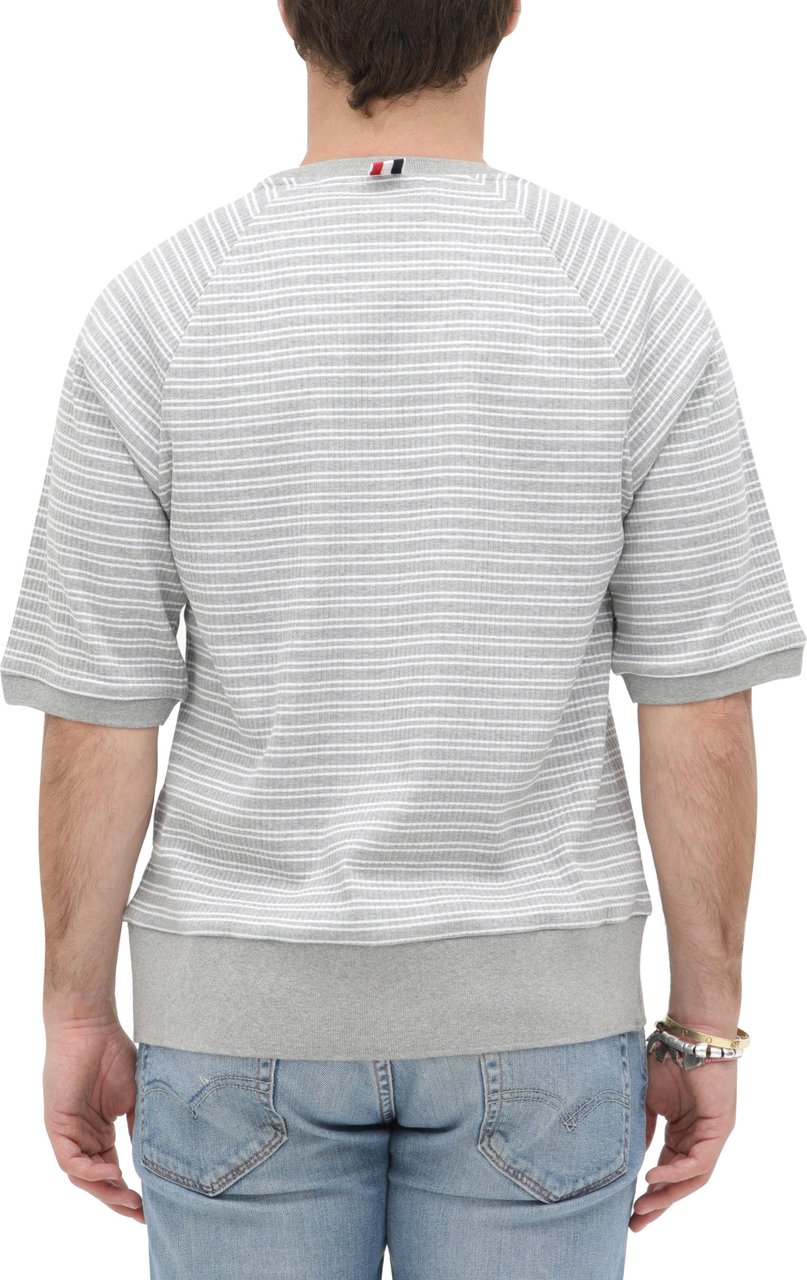 Thom Browne Grey Striped T-shirt Grijs