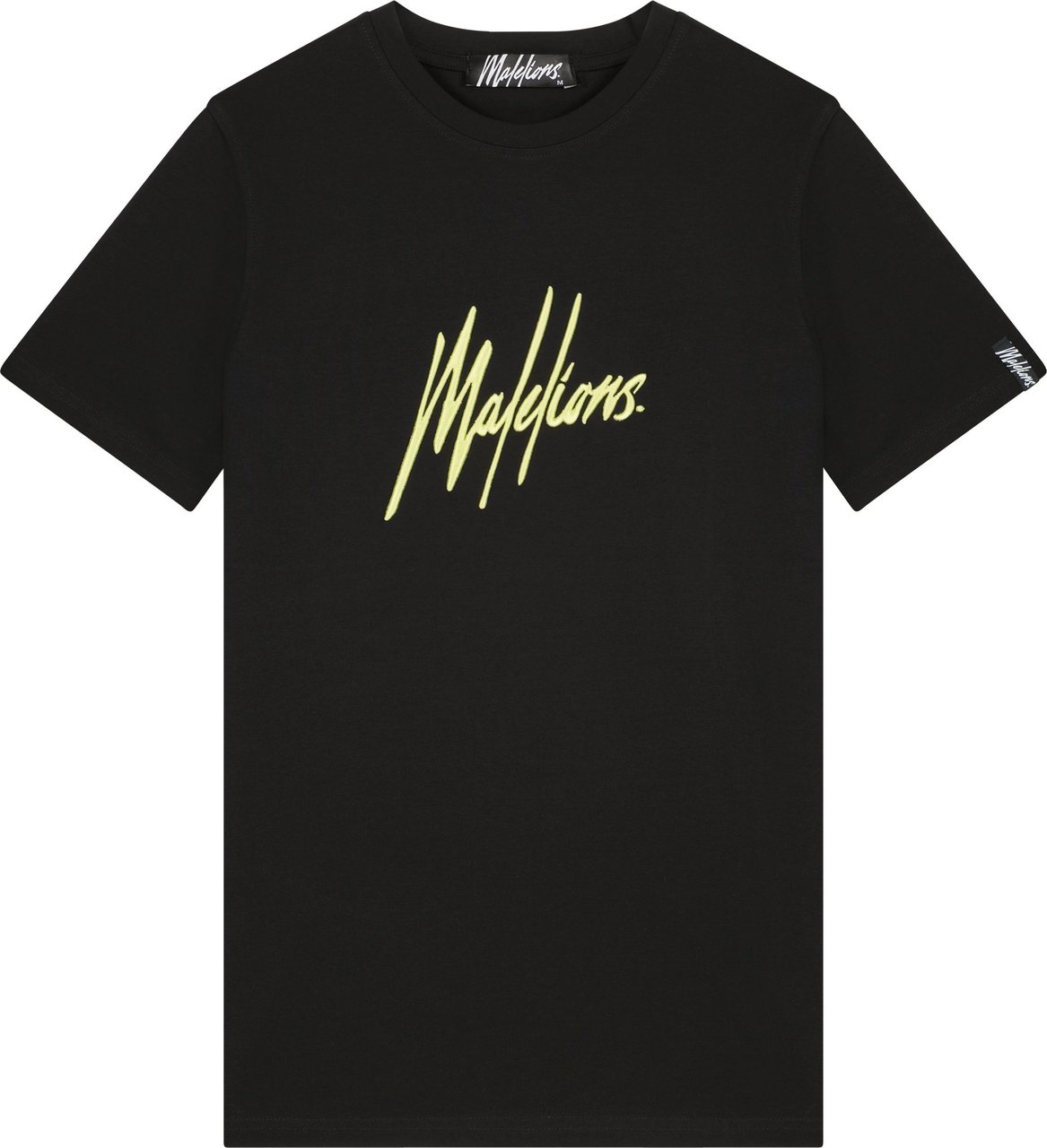 Malelions Signature T-Shirt - Black/Lime Zwart