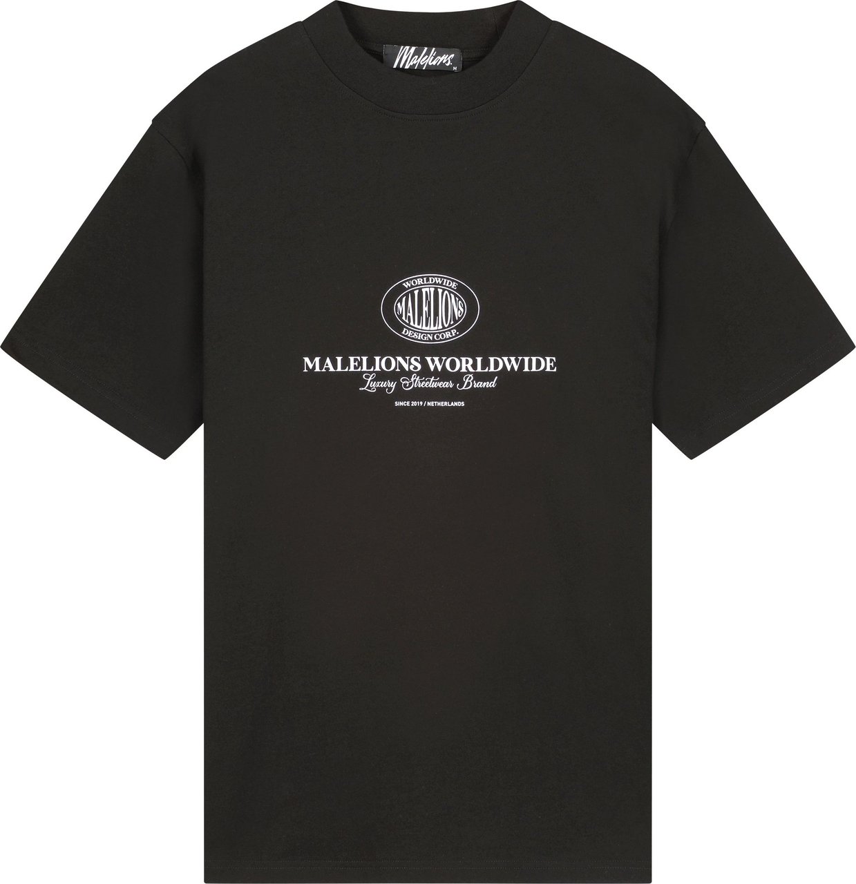Malelions Oversized Worldwide T-Shirt - Black Zwart