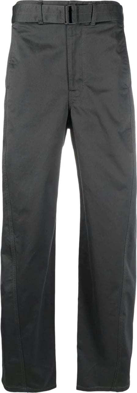 Lemaire Twisted Belted Pants Dark Slate Green Groen
