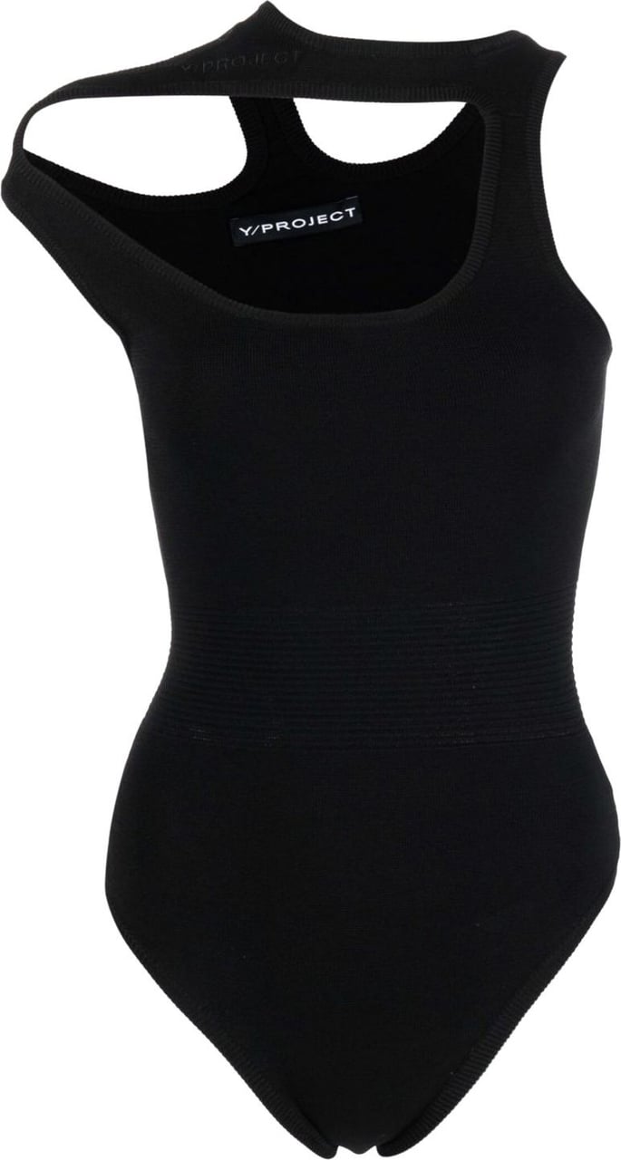 Y-project Three Collar Knit Bodysuit Black Black
