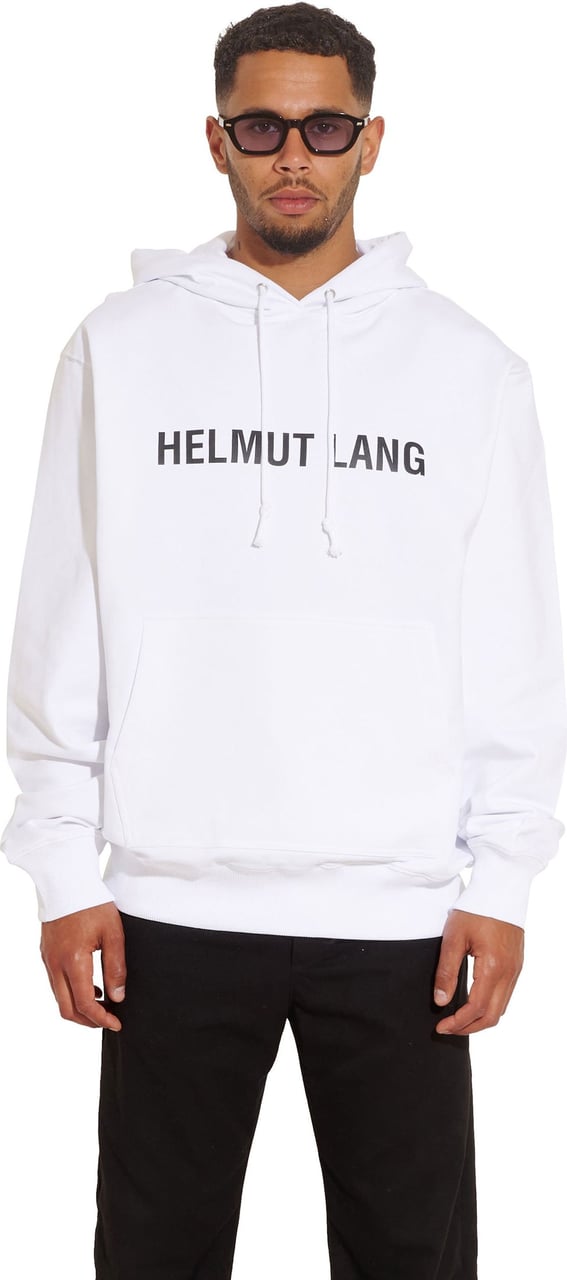 Helmut Lang white logo hoodie Wit