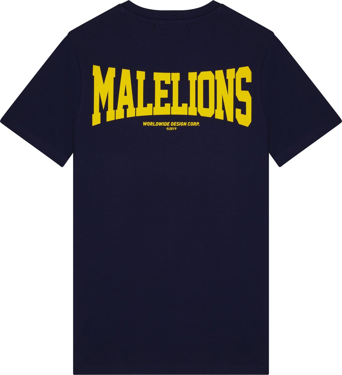 Malelions Boxer T-Shirt - Navy/Yellow Blauw