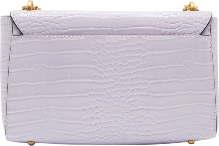 Guess Katey Croc Flap Shoulder Bag Lilac Paars