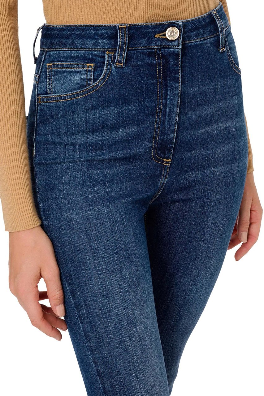 Elisabetta Franchi Woman's jeans blue denim Blauw