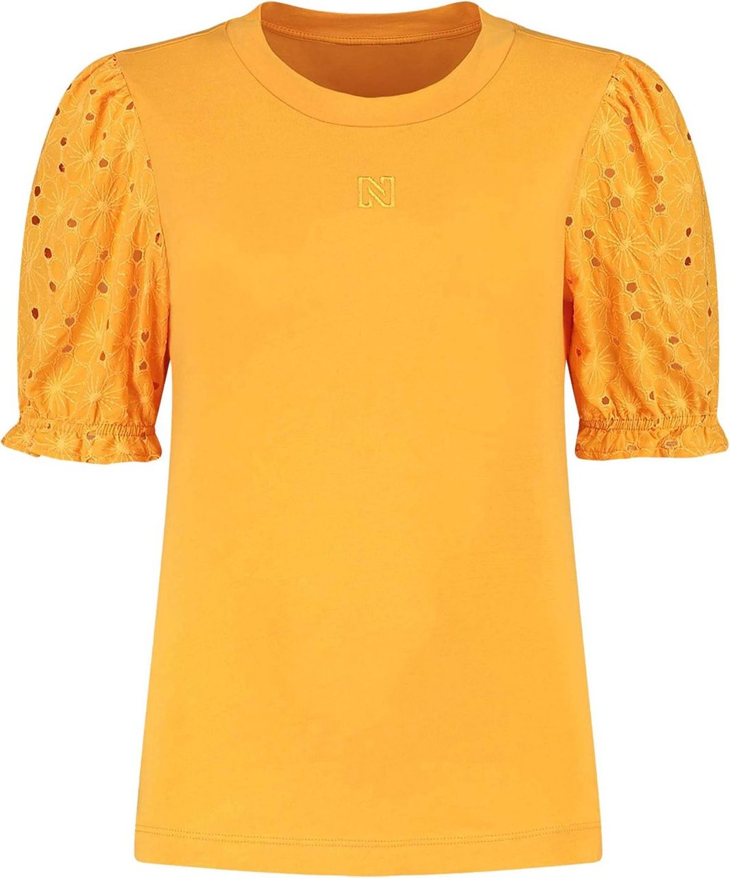Nikkie Fancy sleeve t-shirt Oranje