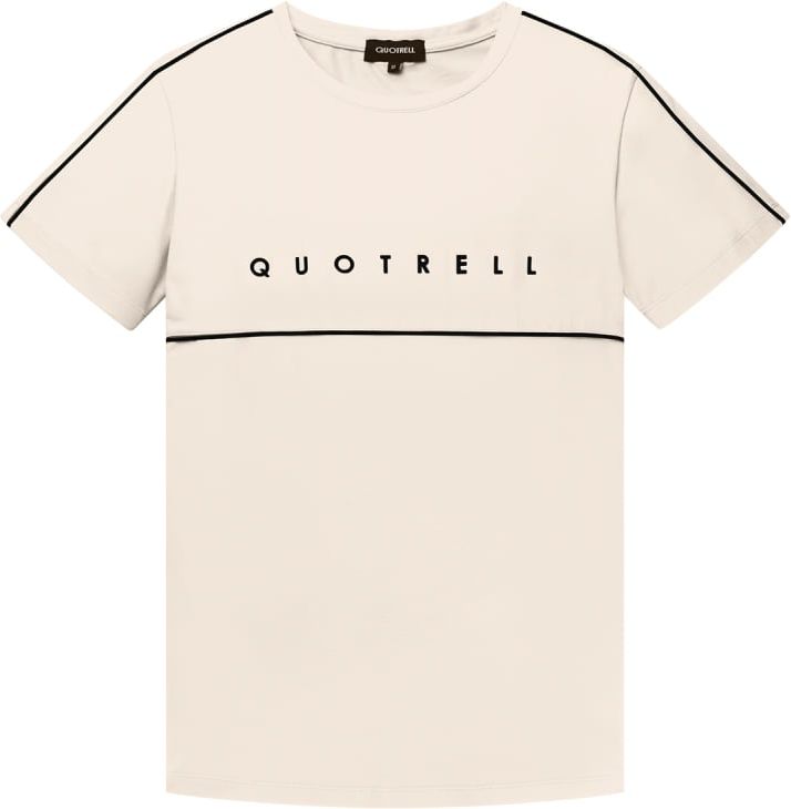 Quotrell Basic Striped T-shirt | Sand / Black Beige