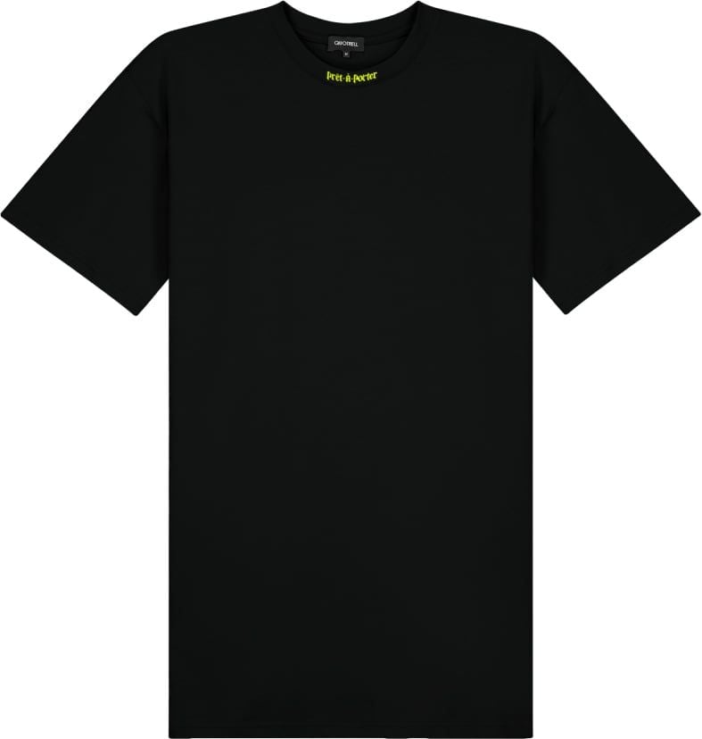 Quotrell Wing T-shirt Dress | Black / Neon Yellow Zwart