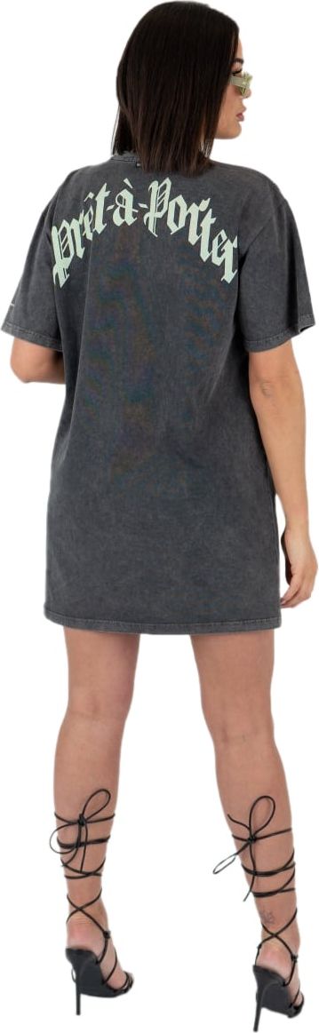 Quotrell Miami T-shirt Dress | Acid Grey / Mint Grijs