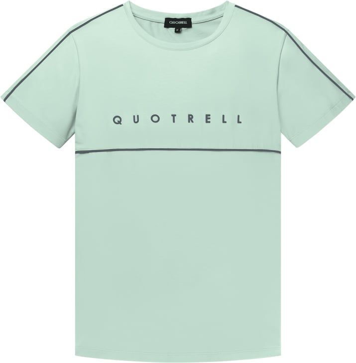 Quotrell Basic Striped T-shirt | Mint / Grey Groen