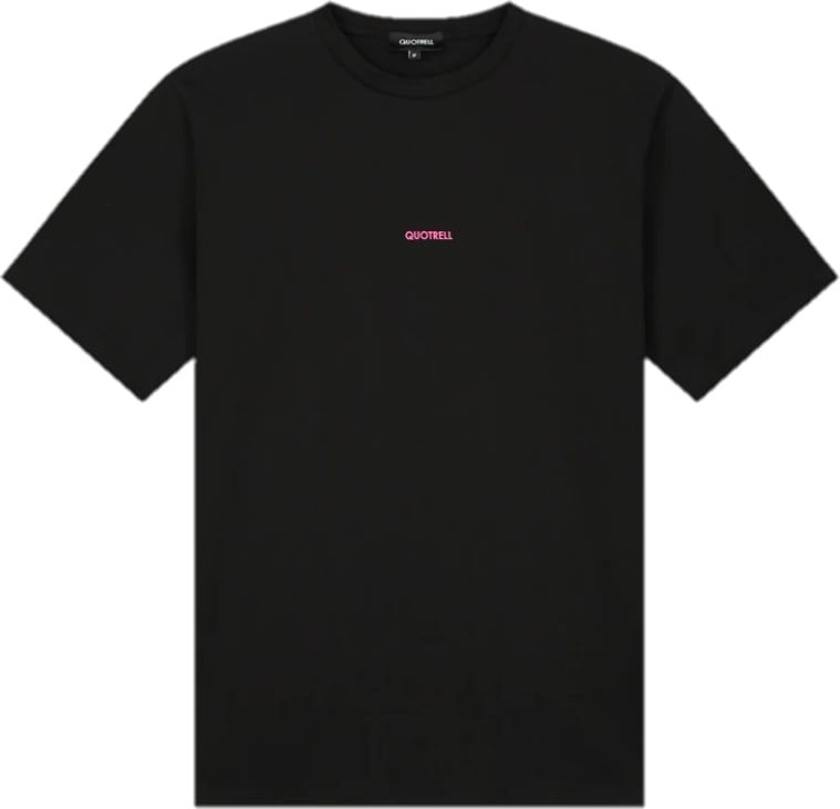 Quotrell Fusa T-shirt | Black / Fuchsia Zwart