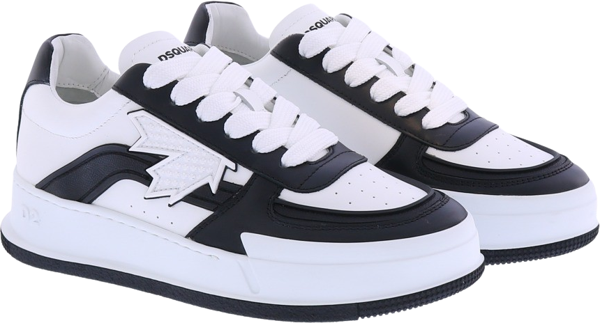 Dsquared2 Lace-Up Low Top Sneakers Wit