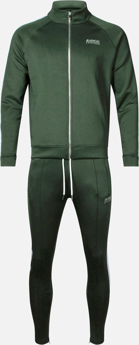Radical Tracksuit - Army Green/ Off White Wit
