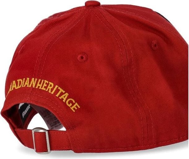 Dsquared2 Patch Brick Red Baseball Cap Red Rood